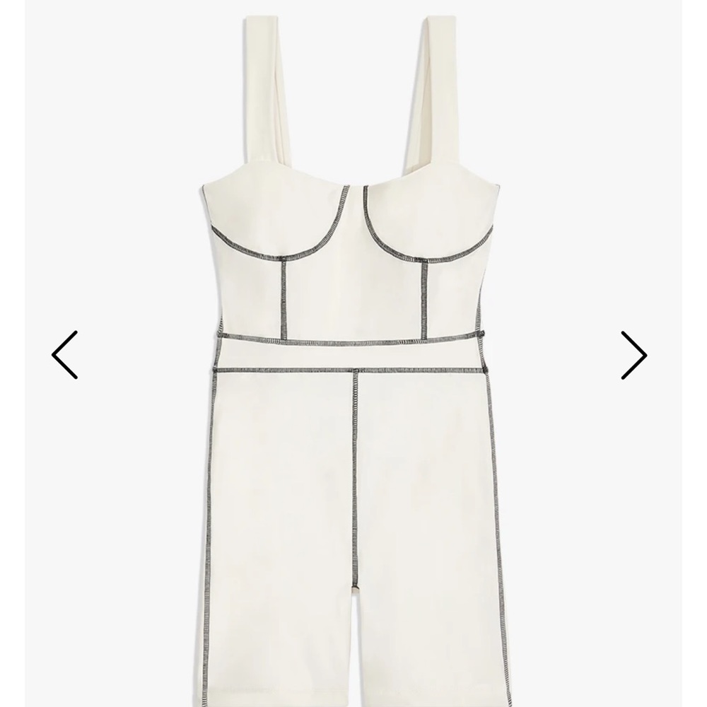 NWT WeWoreWhat Corset Workout Off White Bodysuit